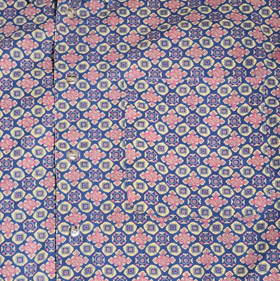 Vintage Knights of Round Table Blue & Red Geometric Long Sleeve Button Up Sz XL - Picture 3 of 8